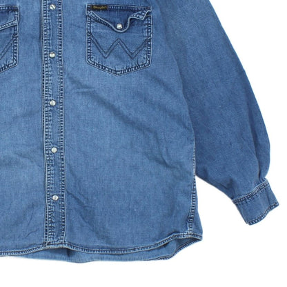 Mens Denim Shirt Long Sleeve Western Snap