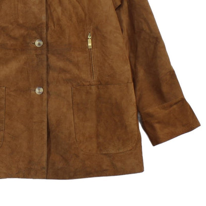 Womens Leather Jacket Oversized Fit Button