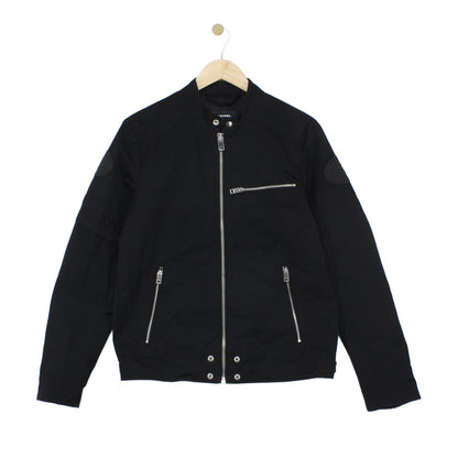 Mens Biker Jacket Lightweight Full Zip