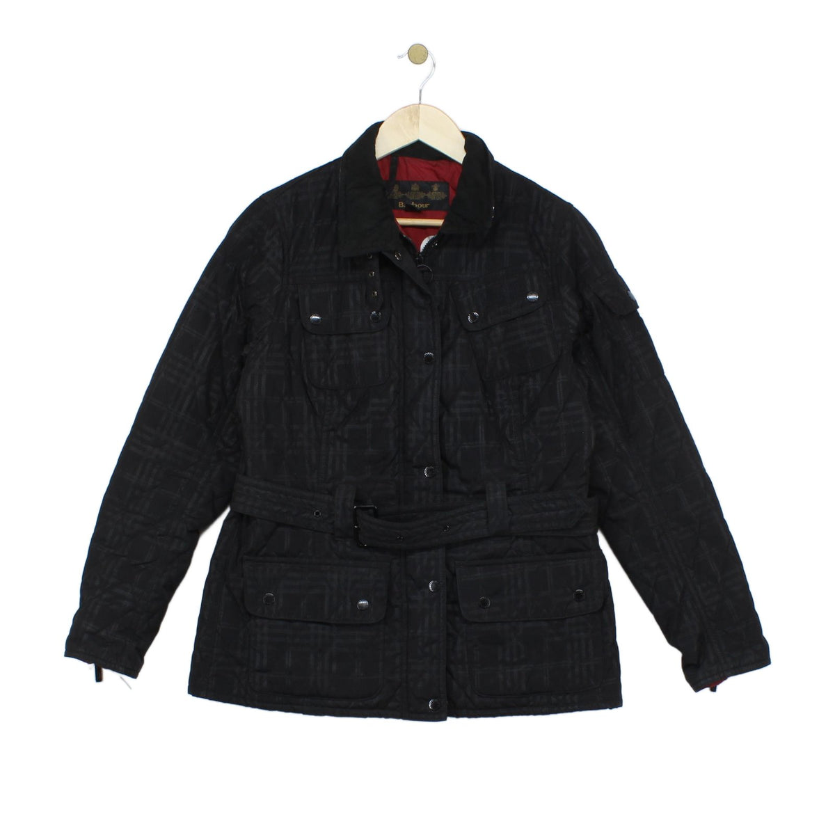 Womens Quilted Jacket Belted Outdoor