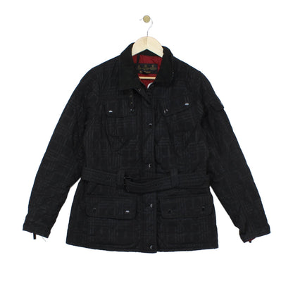 Womens Quilted Jacket Belted Outdoor