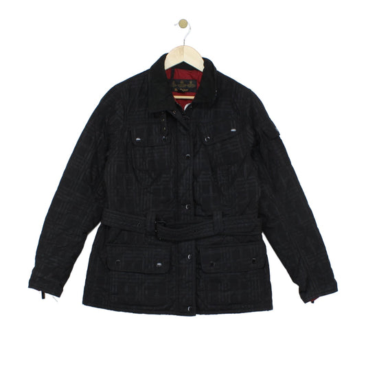 Womens Quilted Jacket Belted Outdoor