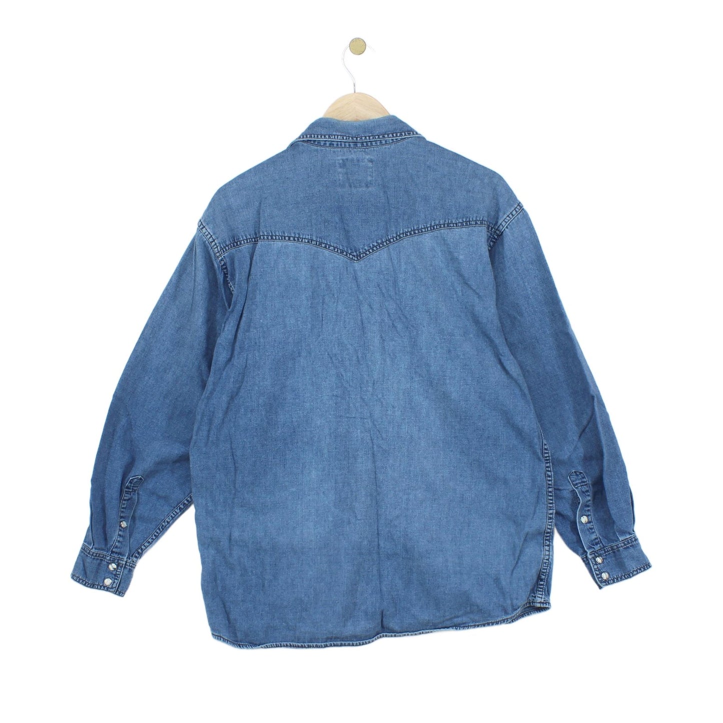 Mens Denim Shirt Long Sleeve Western Snap