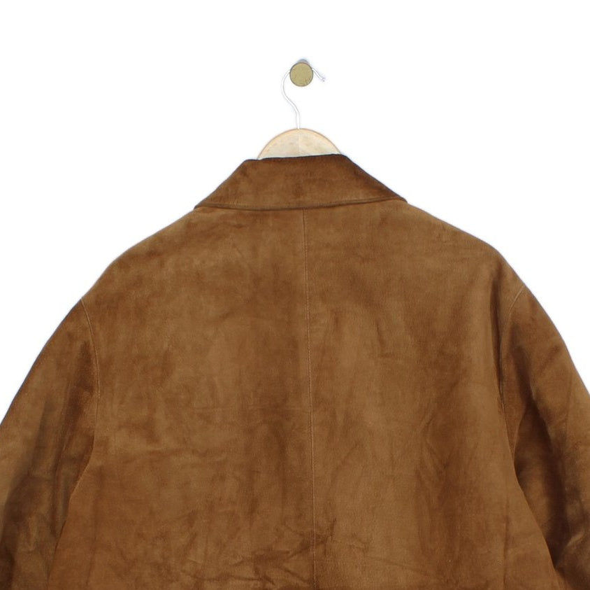 Womens Leather Jacket Oversized Fit Button