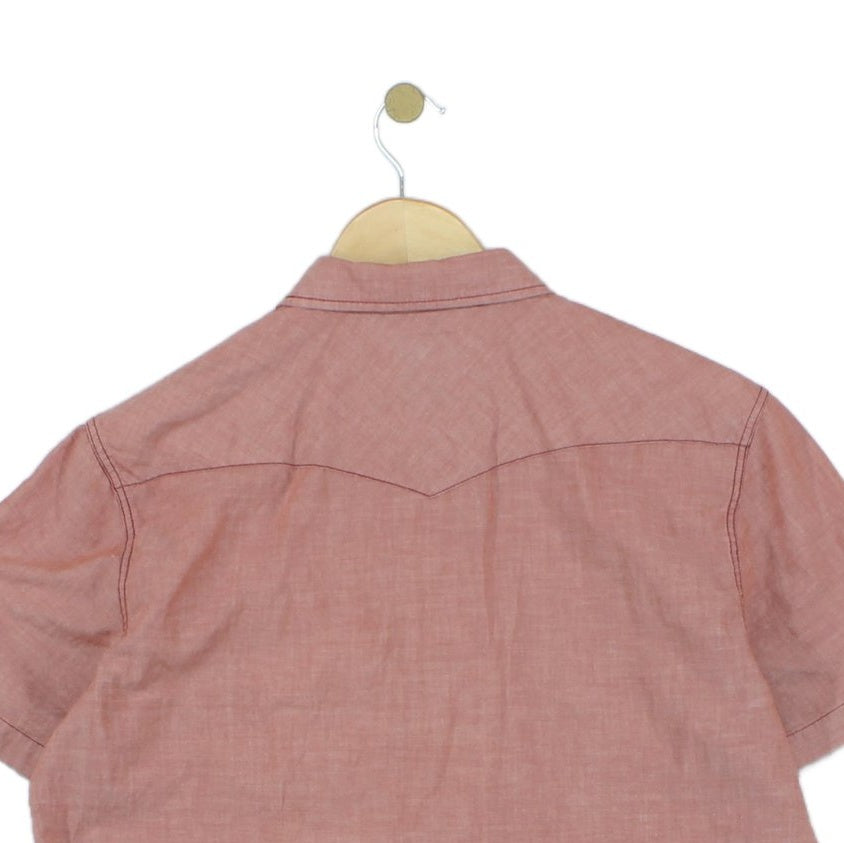 Mens Shirt Pearl Snap Western Casual Short Sleeve