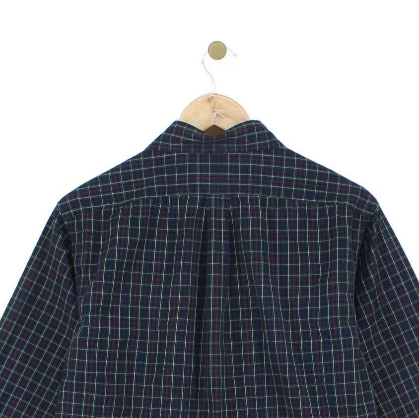 Mens Plaid Shirt Long Sleeve Button Up