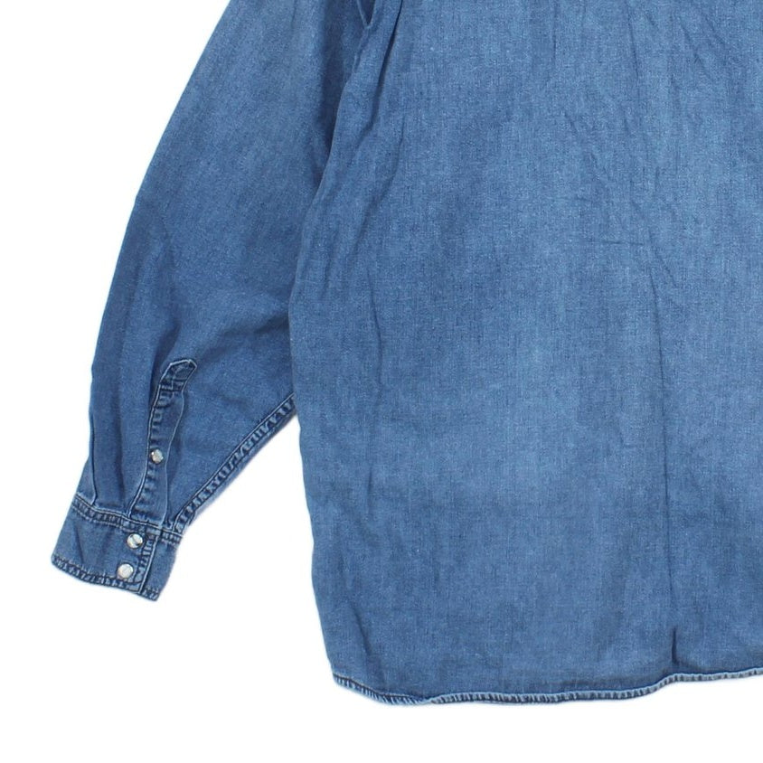Mens Denim Shirt Long Sleeve Western Snap