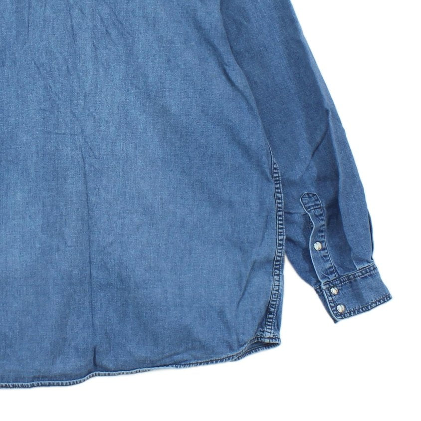 Mens Denim Shirt Long Sleeve Western Snap