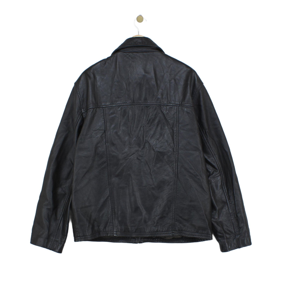 Mens Leather Jacket Full Zip Lined