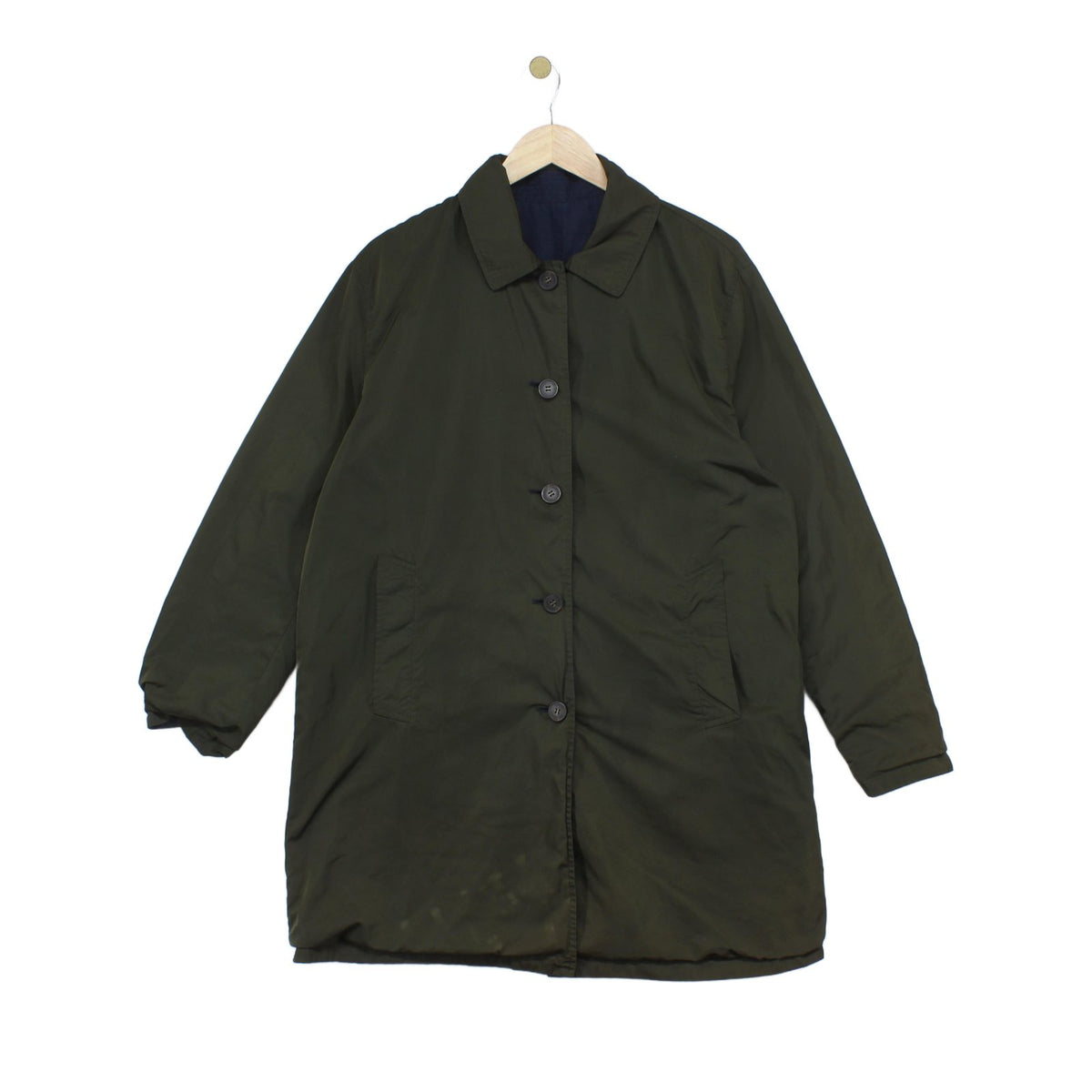 Mens Overcoat Button Up Reversible