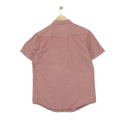 Mens Shirt Pearl Snap Western Casual Short Sleeve