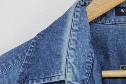 Mens Denim Shirt Long Sleeve Button Up