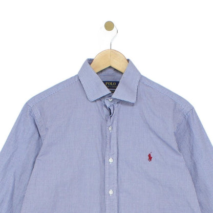 Mens Check Shirt Custom Fit Button Down Long Sleeve