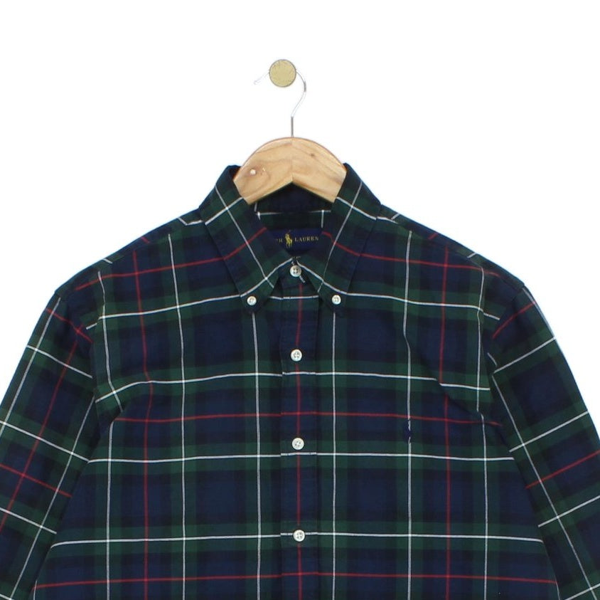 Mens Plaid Shirt Classic Fit Long Sleeve