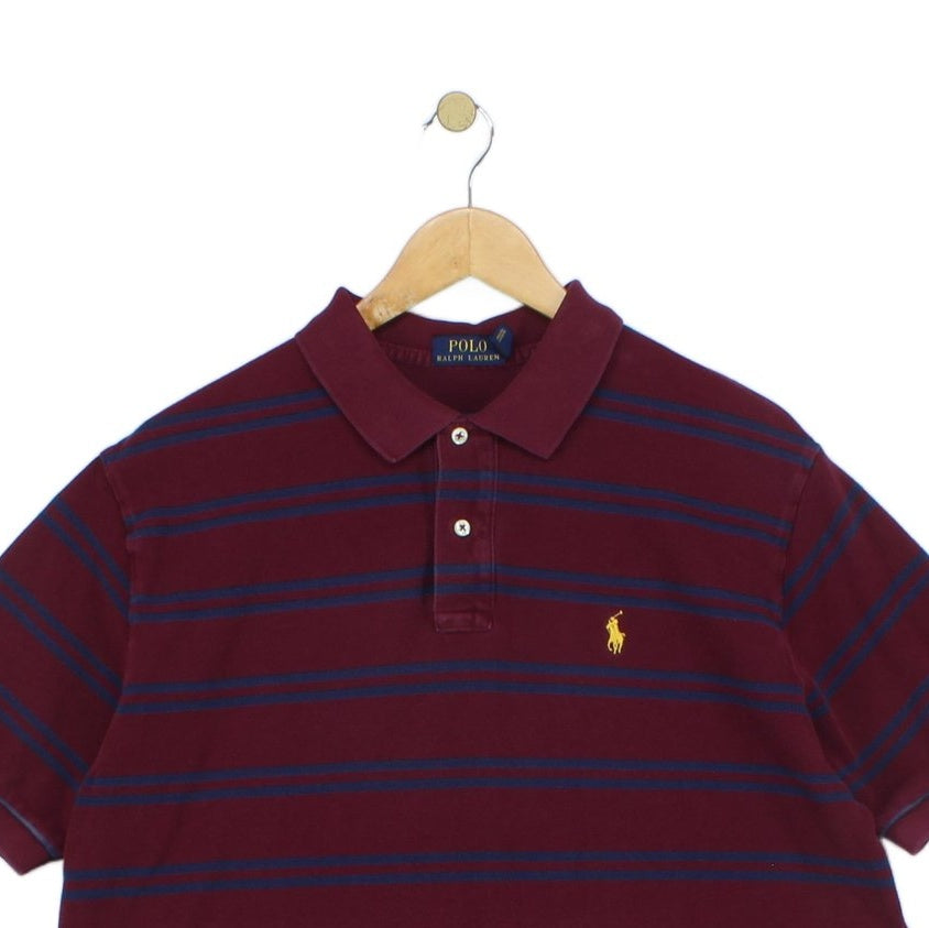 Mens Striped Polo Shirt Short Sleeve Classic