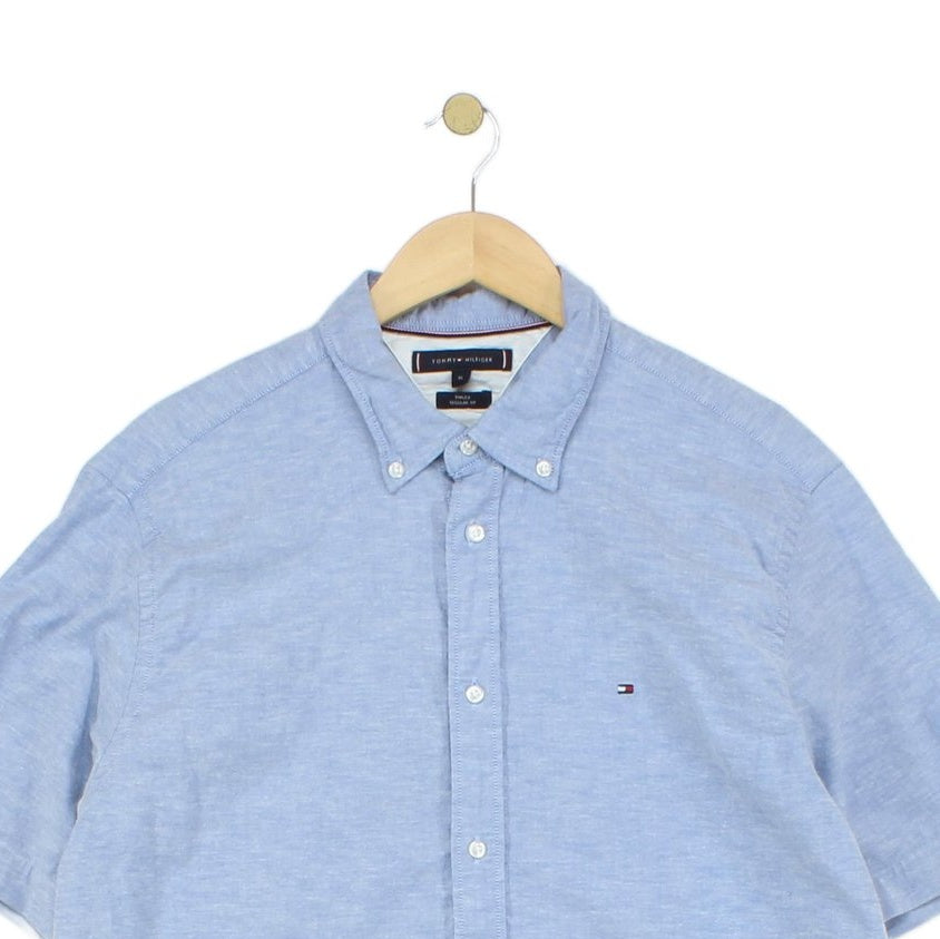 Mens Shirt Stretch Button Up Short Sleeve Classic