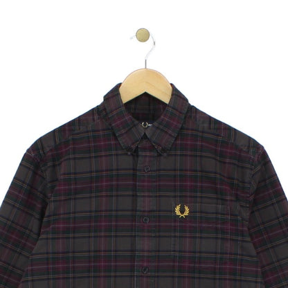 Mens Check Shirt Long Sleeve Button Up