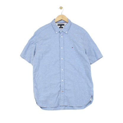 Mens Shirt Stretch Button Up Short Sleeve Classic