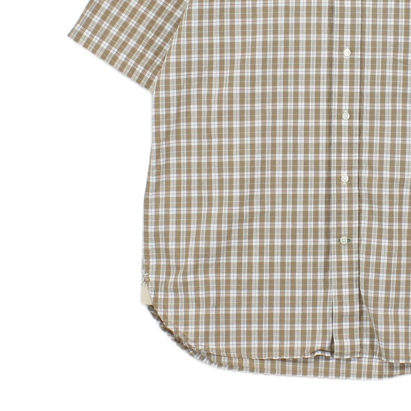 Mens Plaid Shirt Short Sleeve Button Down