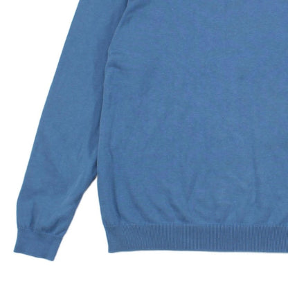 Mens Jumper Crew Neck Ribbed Knit Cotton