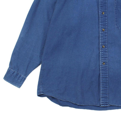 Mens Denim Shirt Long Sleeve Button Up
