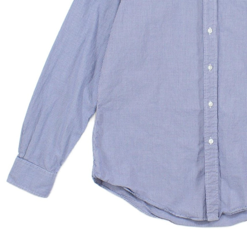 Mens Check Shirt Custom Fit Button Down Long Sleeve