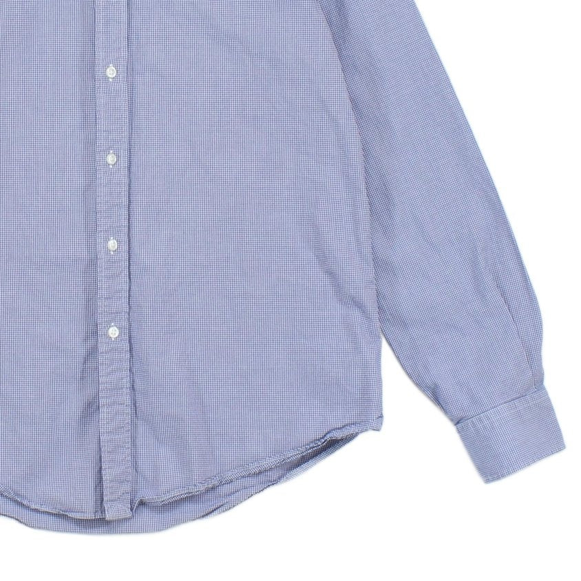 Mens Check Shirt Custom Fit Button Down Long Sleeve