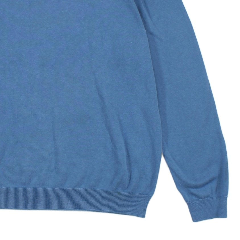Mens Jumper Crew Neck Ribbed Knit Cotton