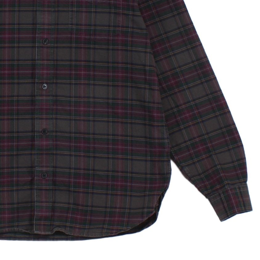 Mens Check Shirt Long Sleeve Button Up