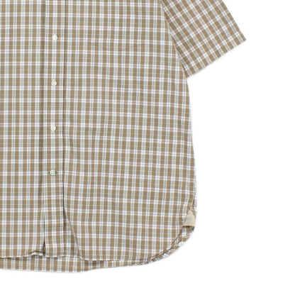 Mens Plaid Shirt Short Sleeve Button Down