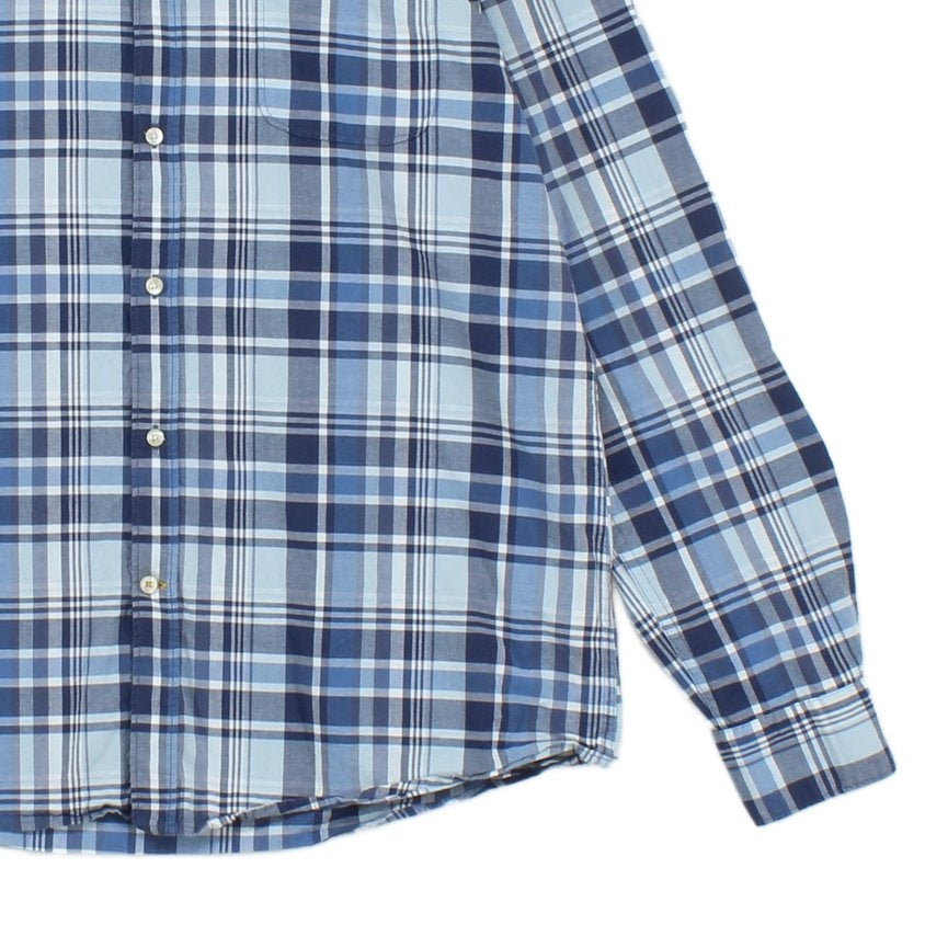 Mens Plaid Shirt Tailored Fit Long Sleeve
