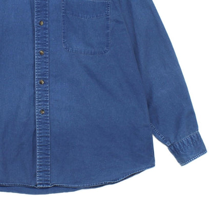 Mens Denim Shirt Long Sleeve Button Up