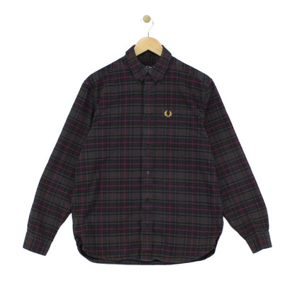 Mens Check Shirt Long Sleeve Button Up