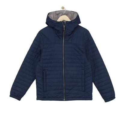 Mens Quilted Jacket Hooded Full Zip