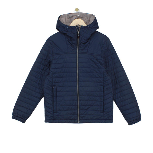 Mens Quilted Jacket Hooded Full Zip