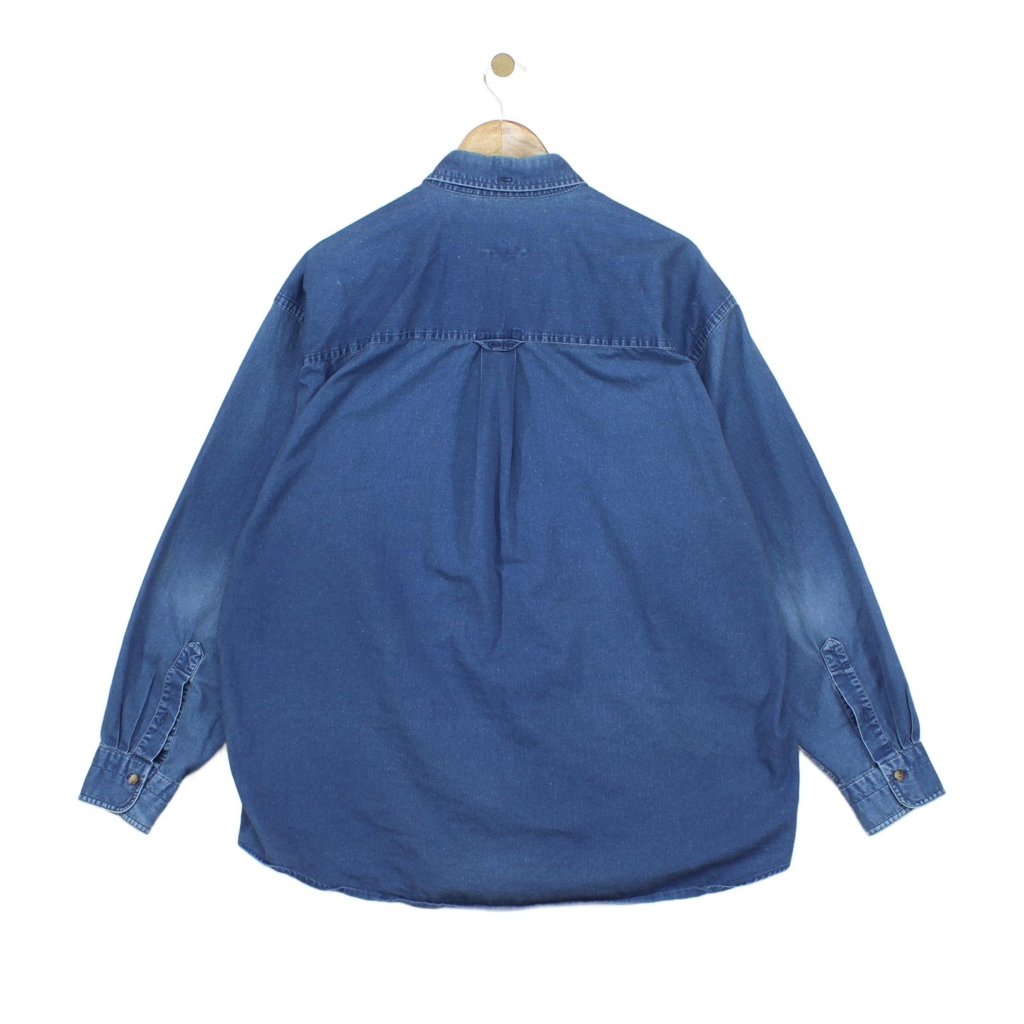 Mens Denim Shirt Long Sleeve Button Up