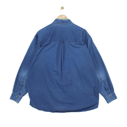 Mens Denim Shirt Long Sleeve Button Up