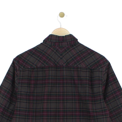 Mens Check Shirt Long Sleeve Button Up