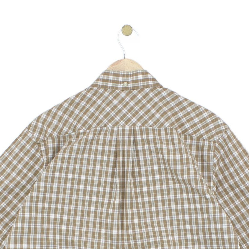 Mens Plaid Shirt Short Sleeve Button Down
