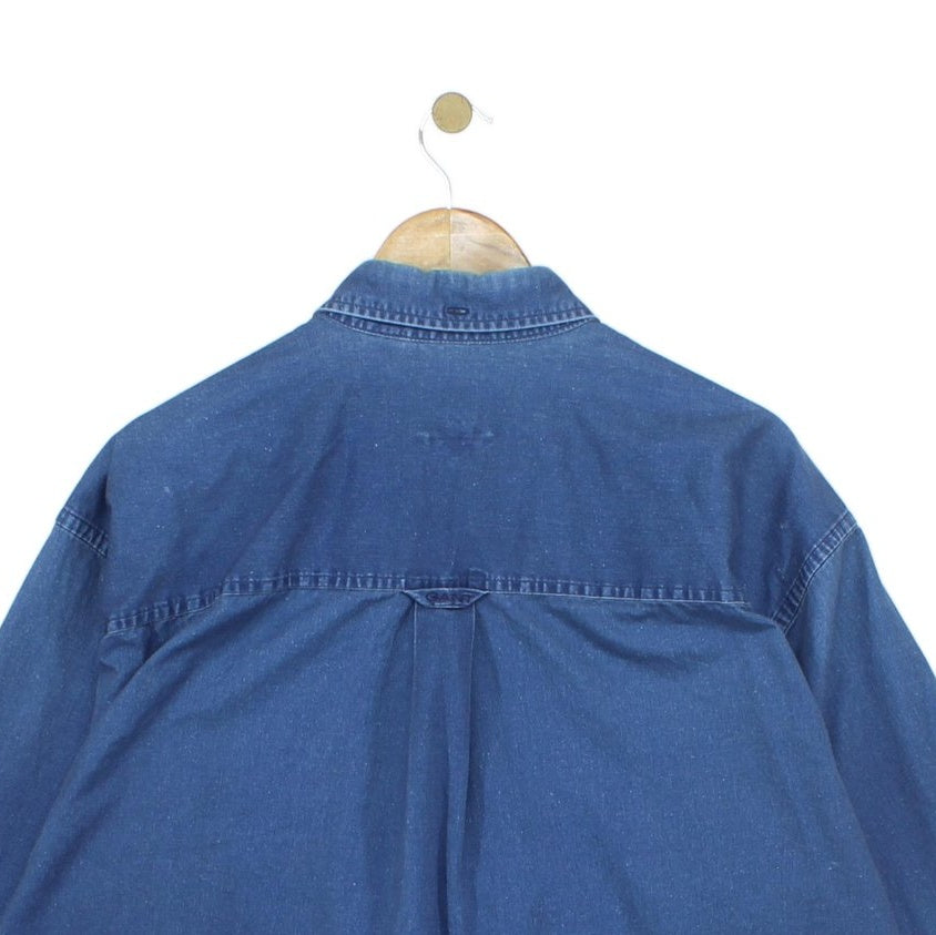 Mens Denim Shirt Long Sleeve Button Up