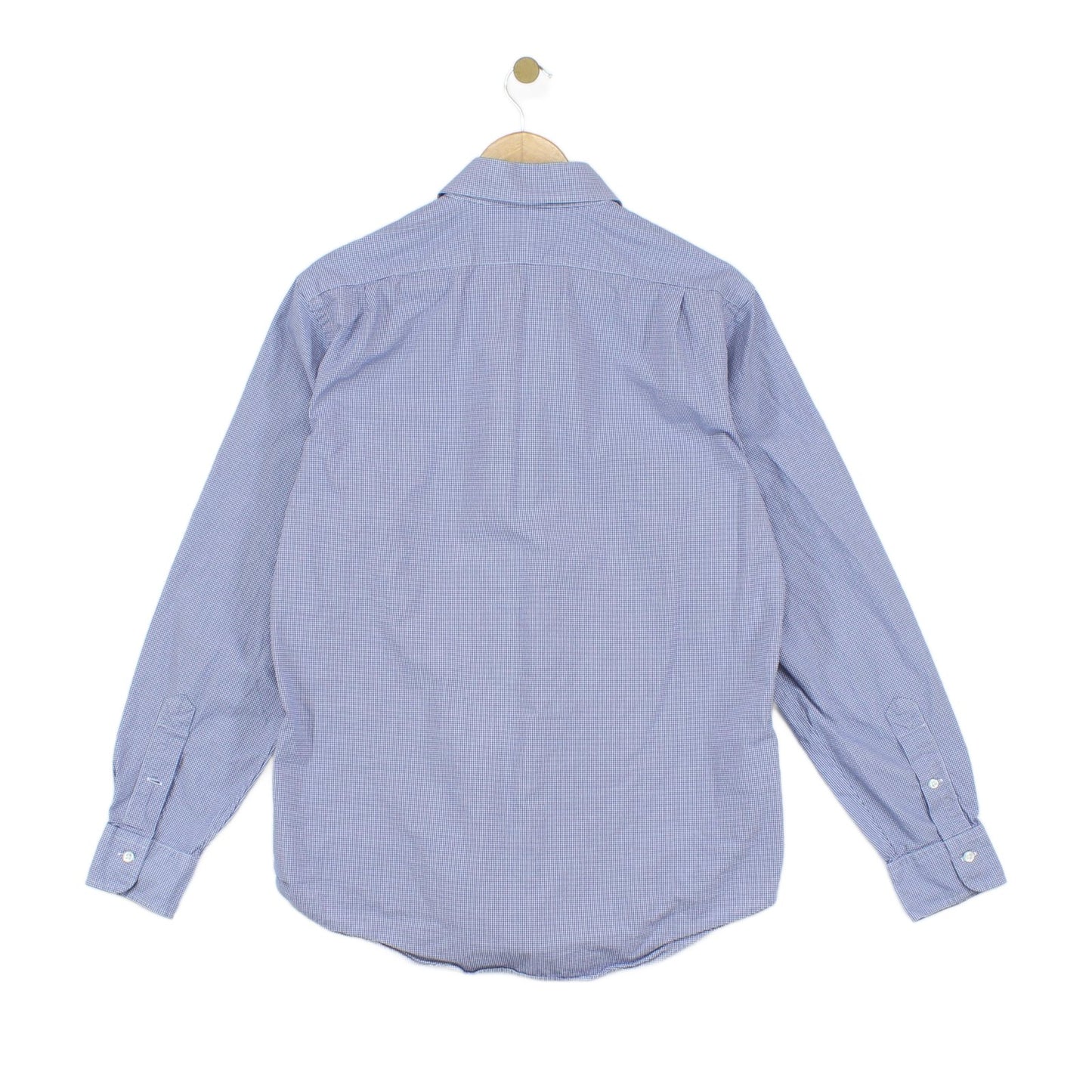 Mens Check Shirt Custom Fit Button Down Long Sleeve