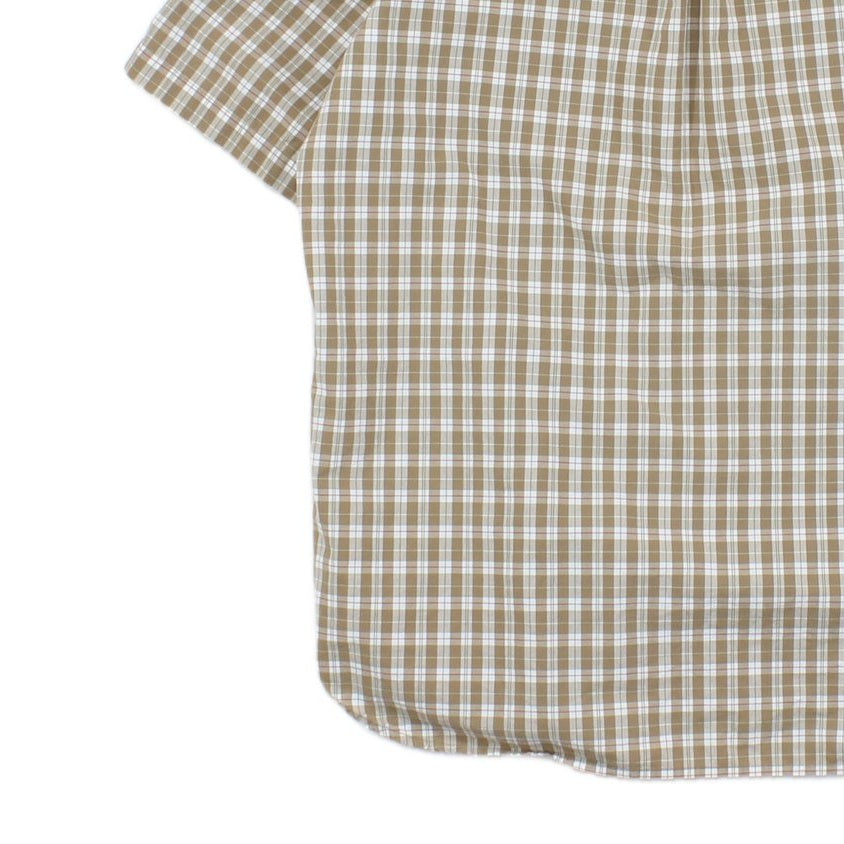 Mens Plaid Shirt Short Sleeve Button Down