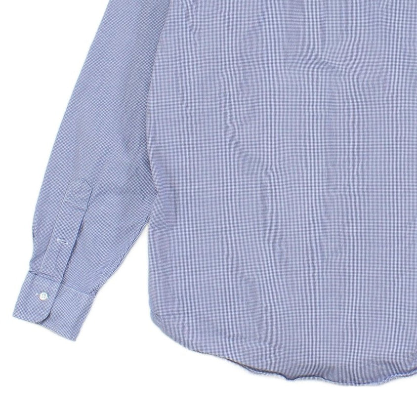 Mens Check Shirt Custom Fit Button Down Long Sleeve