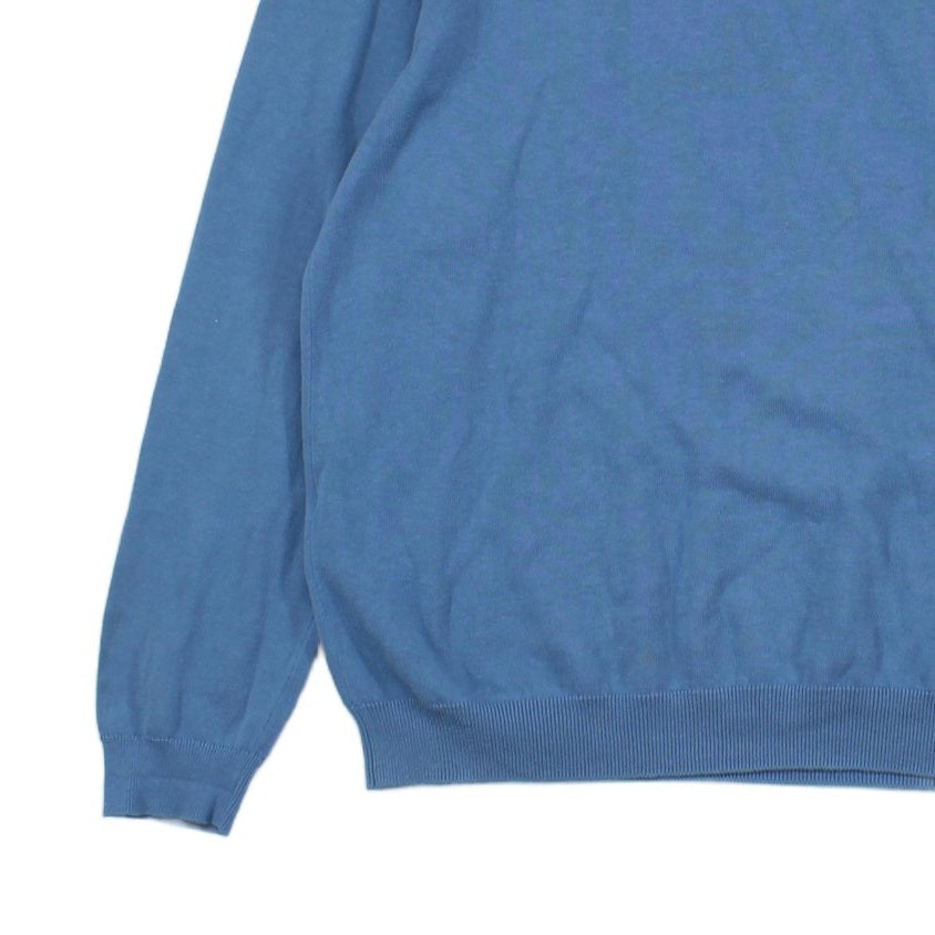 Mens Jumper Crew Neck Ribbed Knit Cotton