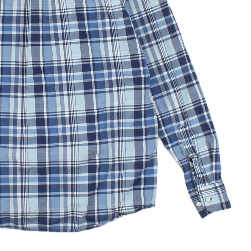 Mens Plaid Shirt Tailored Fit Long Sleeve