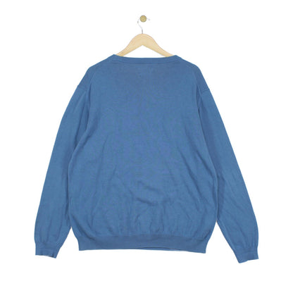 Mens Jumper Crew Neck Ribbed Knit Cotton