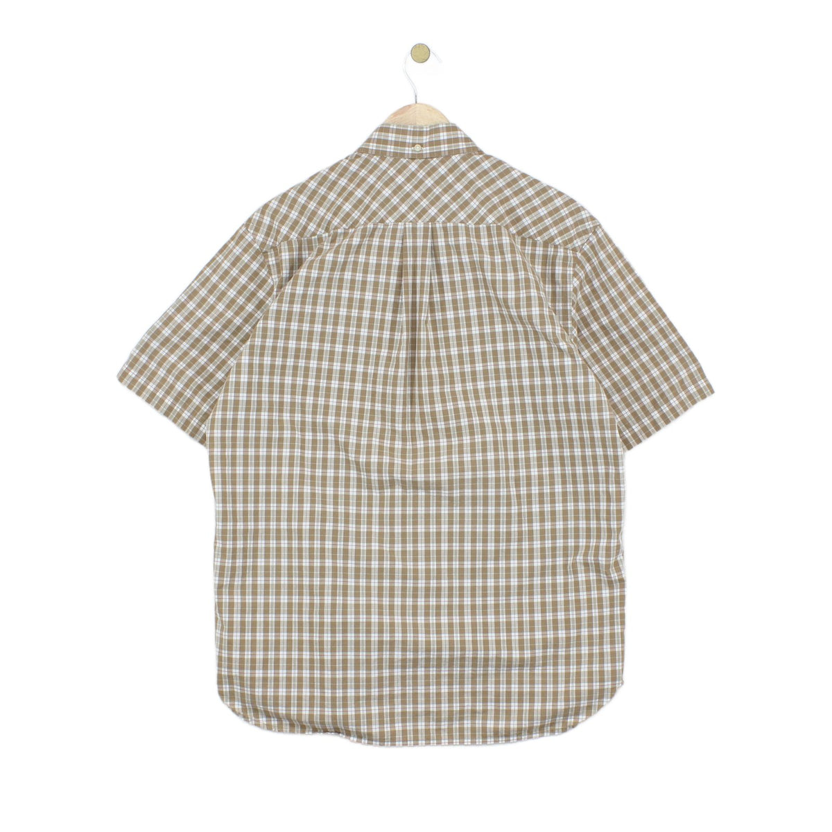 Mens Plaid Shirt Short Sleeve Button Down