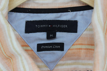 Mens Striped Shirt Button Up Linen