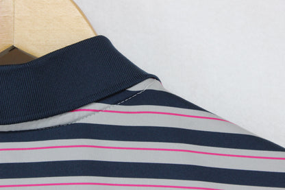 Mens Striped Polo Shirt Short Sleeve Golf