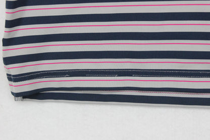 Mens Striped Polo Shirt Short Sleeve Golf